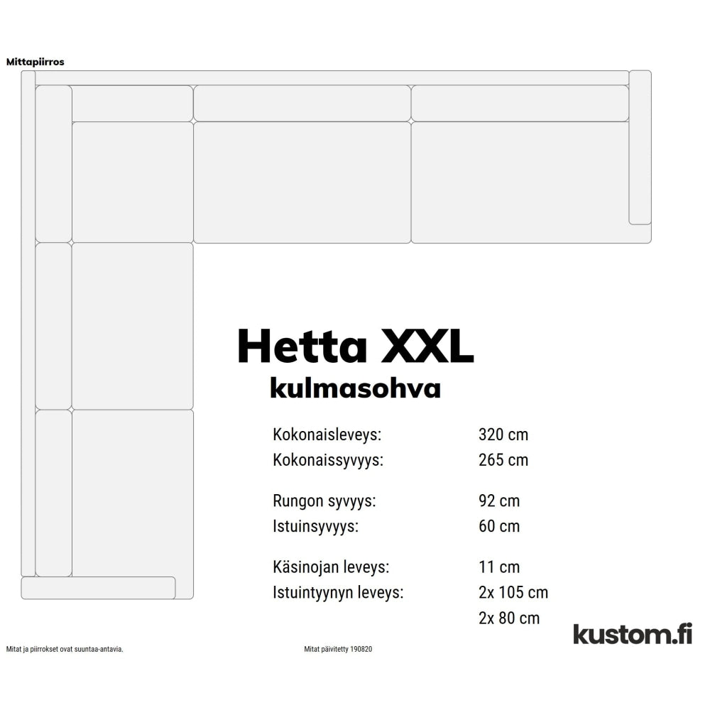 Hetta kulmasohva, kokonahkainen