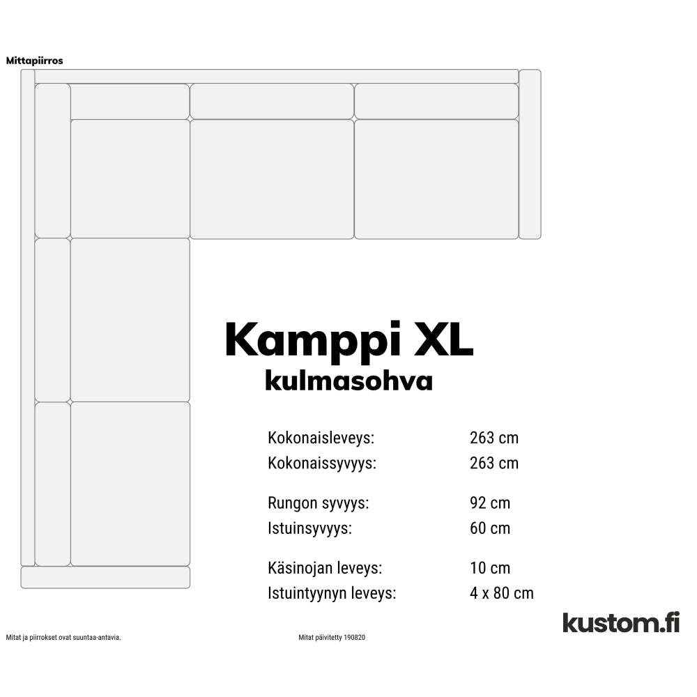 Kamppi kulmasohva, kokonahkainen