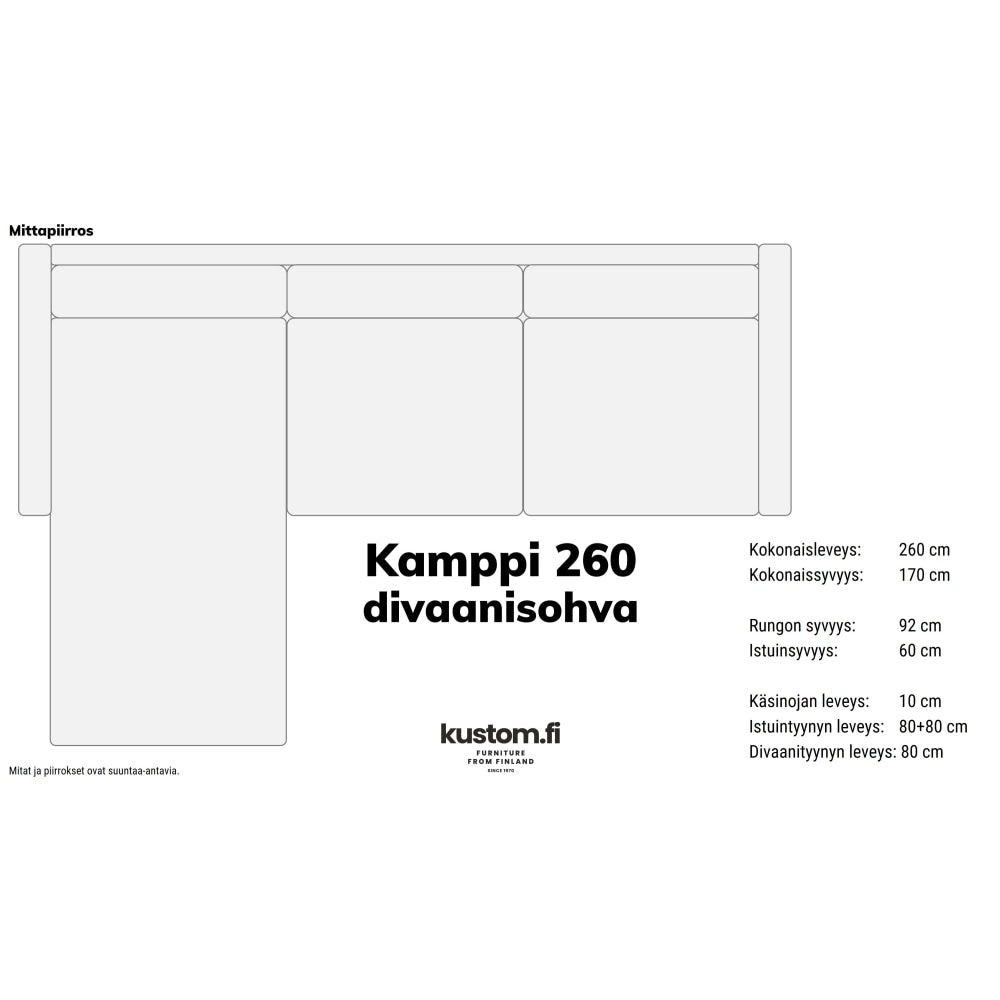 Kamppi divaanisohva, kokonahkainen