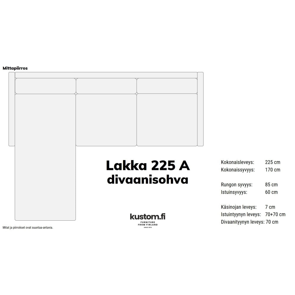 Leppoisa Lakka divaanisohva, kokonahkainen