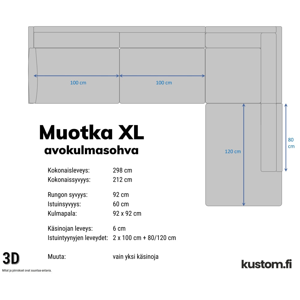 Muotka avokulmasohva