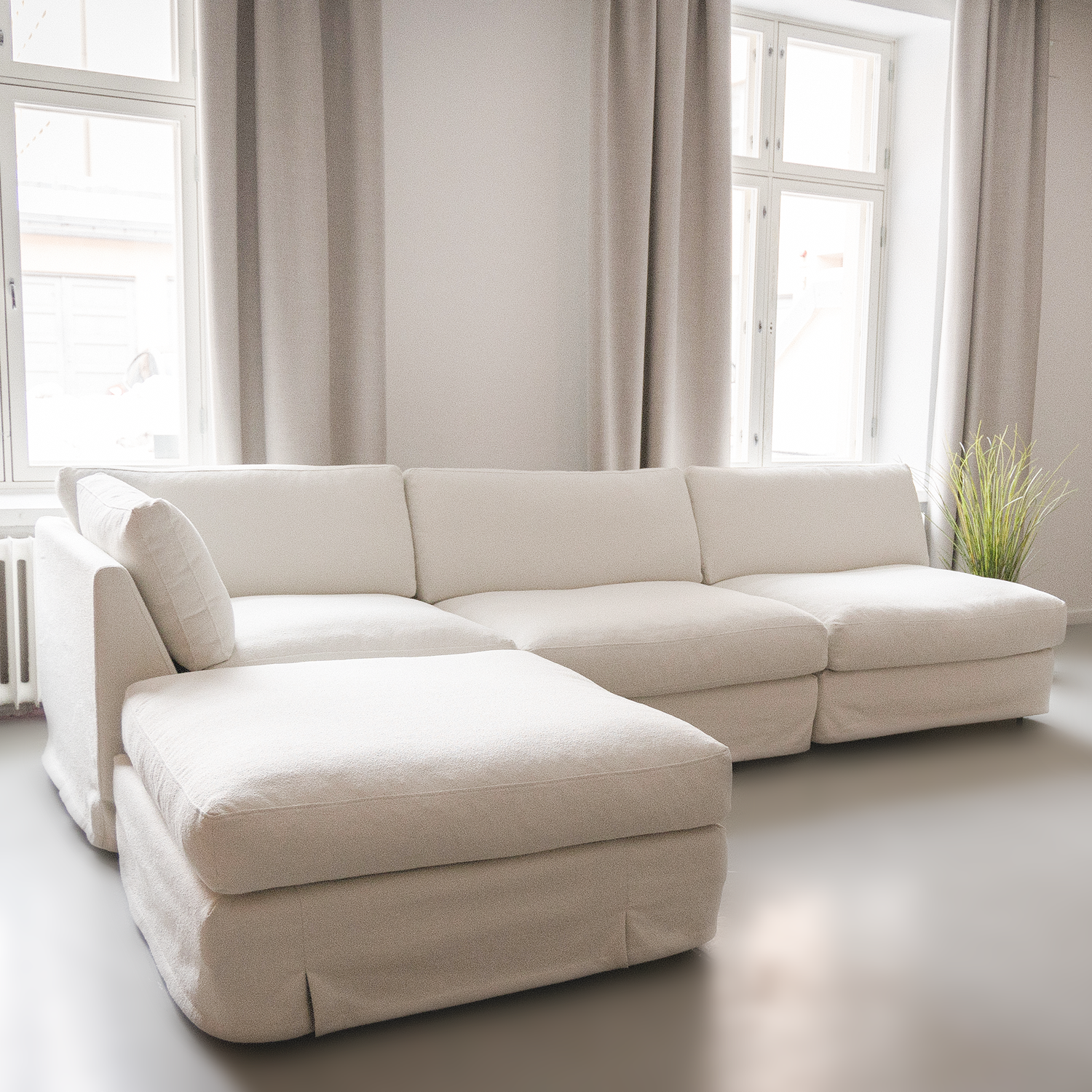 Valkoinen Haihara-sohva