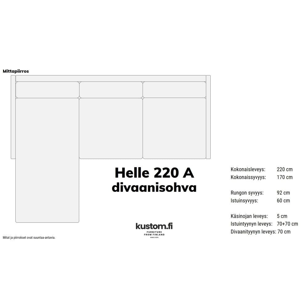 Helle Divaanisohva 220 Cm (A) / Tukeva