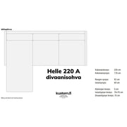 Helle Divaanisohva 220 Cm (A) / Tukeva