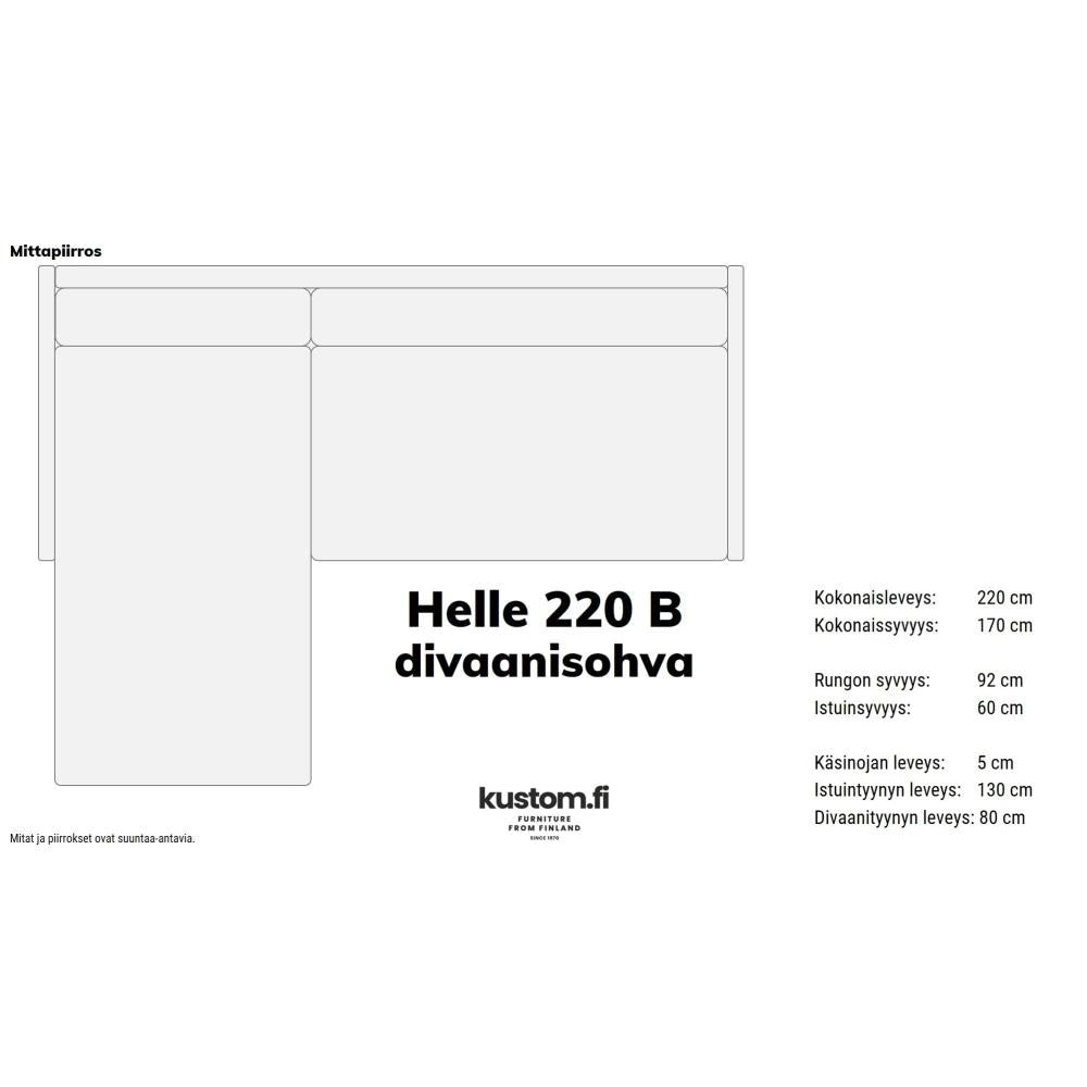 Helle Divaanisohva 220 Cm (B) / Tukeva