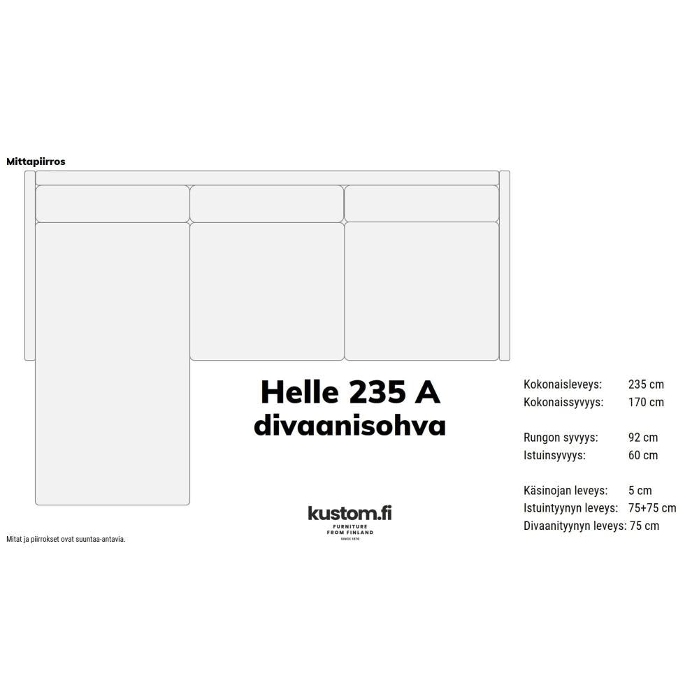 Helle Divaanisohva 235 Cm (A) / Tukeva