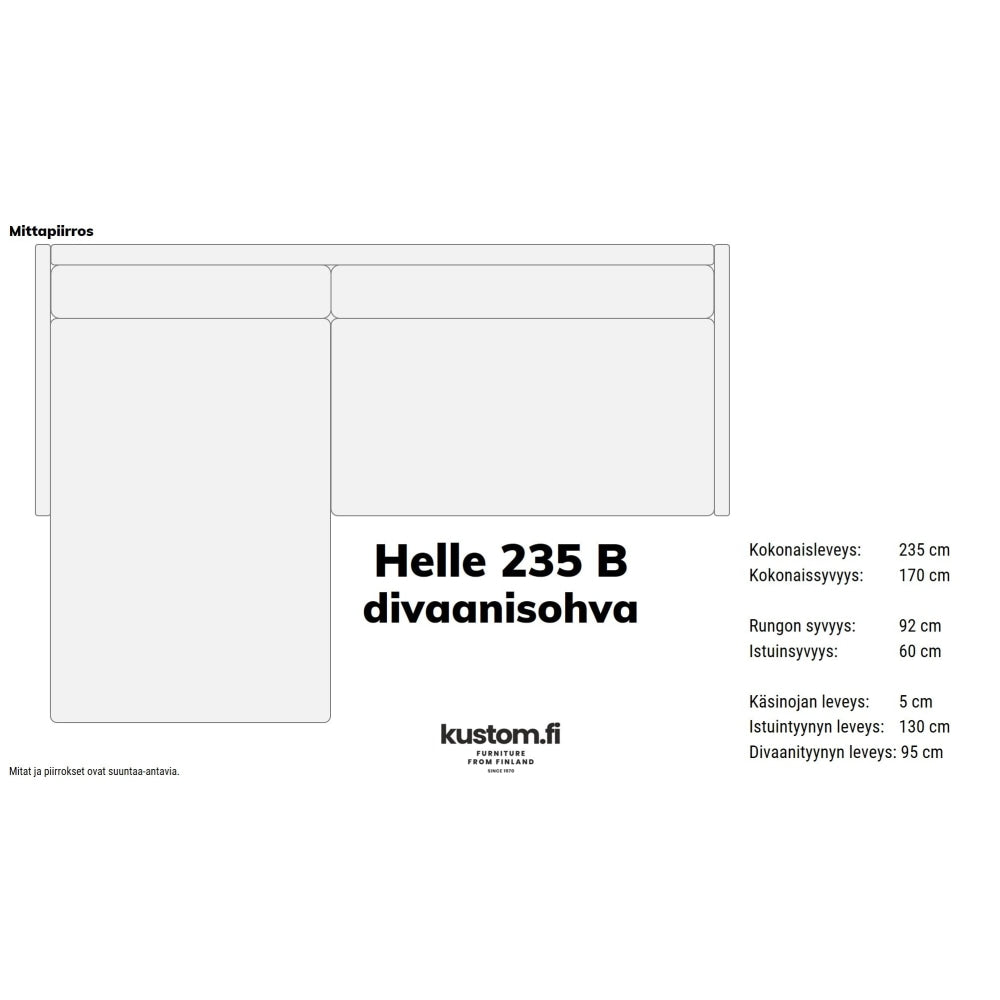Helle Divaanisohva 235 Cm (B) / Tukeva