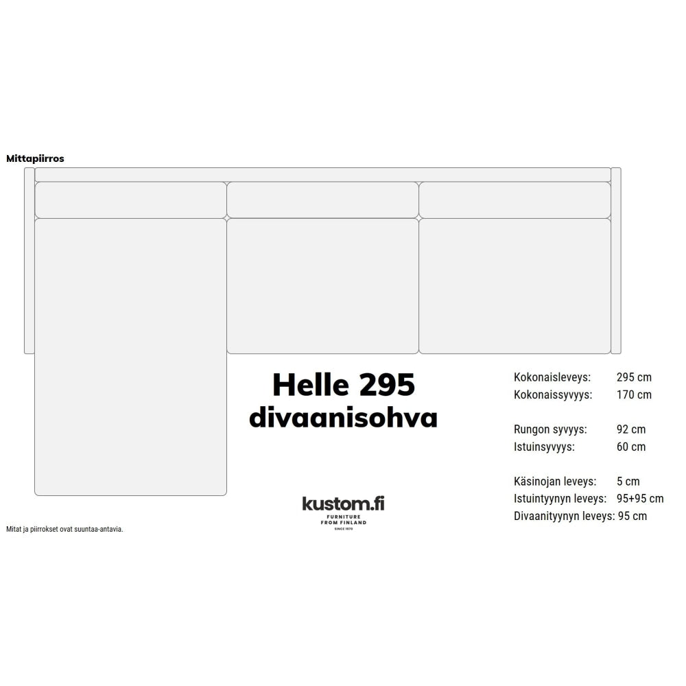 Helle Divaanisohva 295 Cm / Tukeva