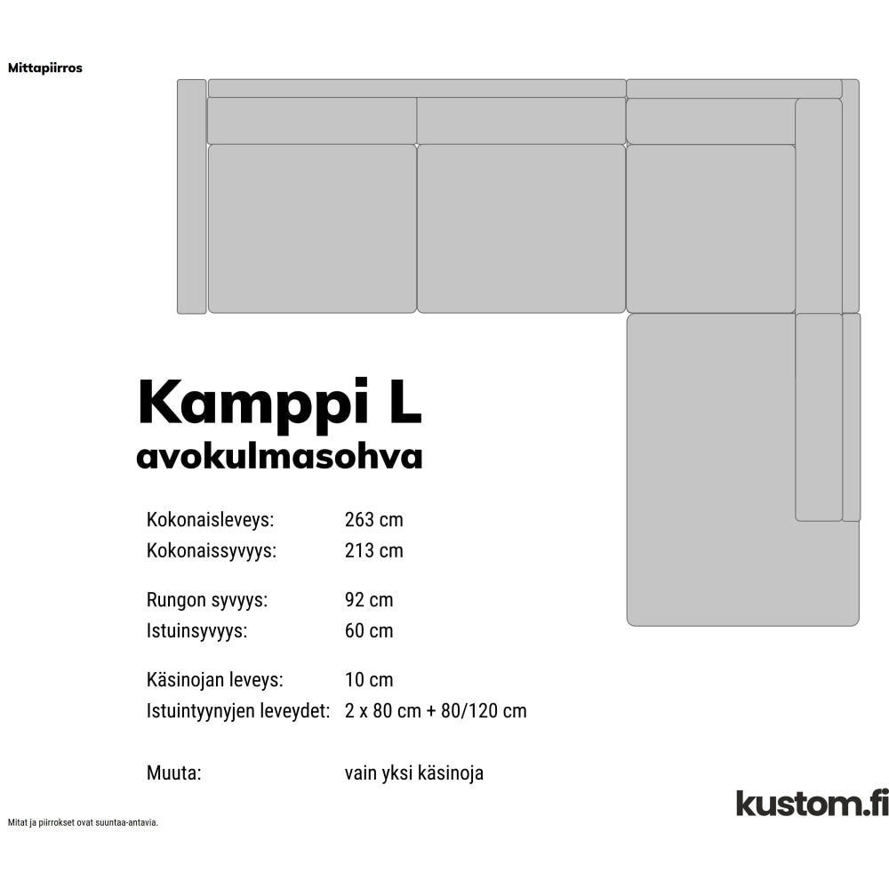 Kamppi avokulmasohva kokonahkainen