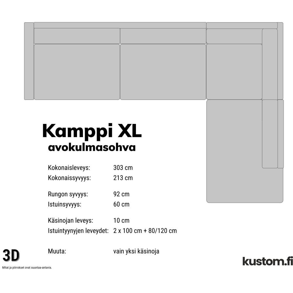 Kamppi avokulmasohva kokonahkainen