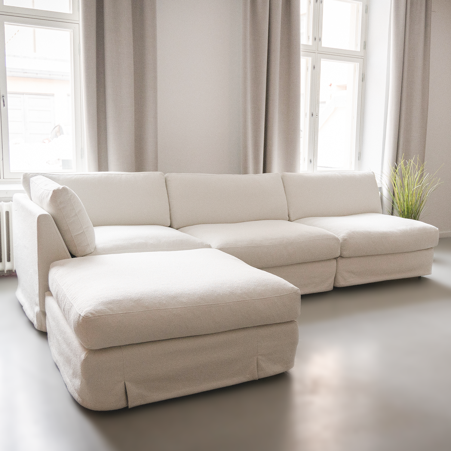 Valkoinen Haihara-sohva